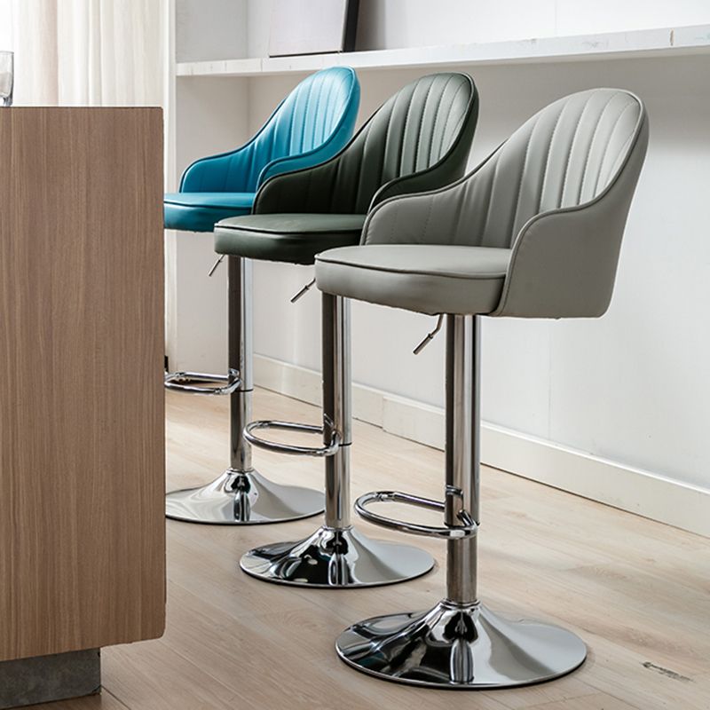 Moderne verstellbare rotierbare Counterhocker Steel Cassier Barhocker mit Lederkissen