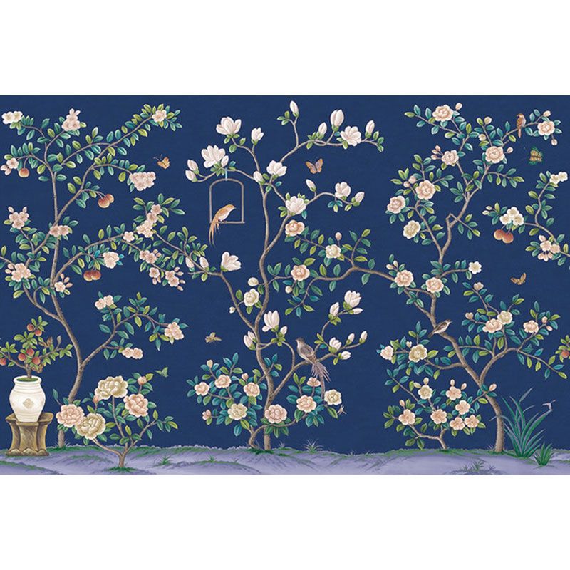 Autocollant Mural de campagne avec grande Illustration, pour la décoration de la maison, avec motif de fleurs de jardin, couleur naturelle