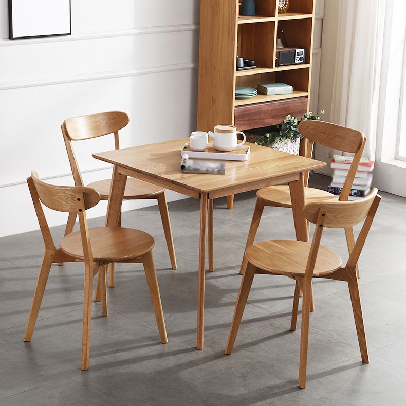 Contemporary Dining Armless Chair Matte Finish Solid Wood Open Back Chair