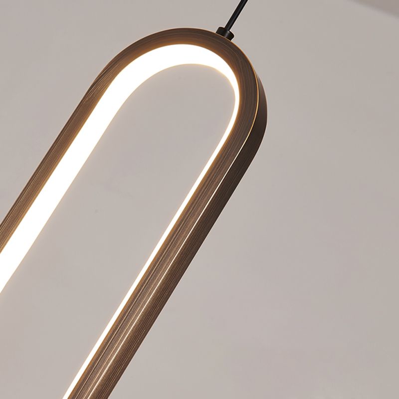 Linear Shape Metal Pendant Light Modern Style 1-Light Hanging Lamp