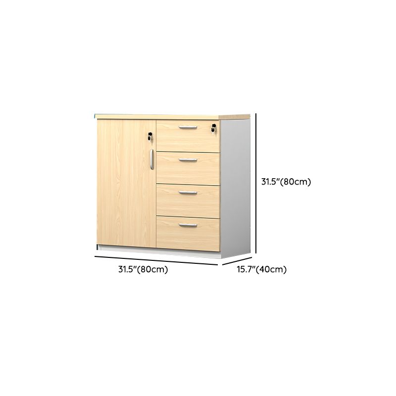 Contemporary File Cabinet Wooden Frame Key Locking Lateral File Cabinet