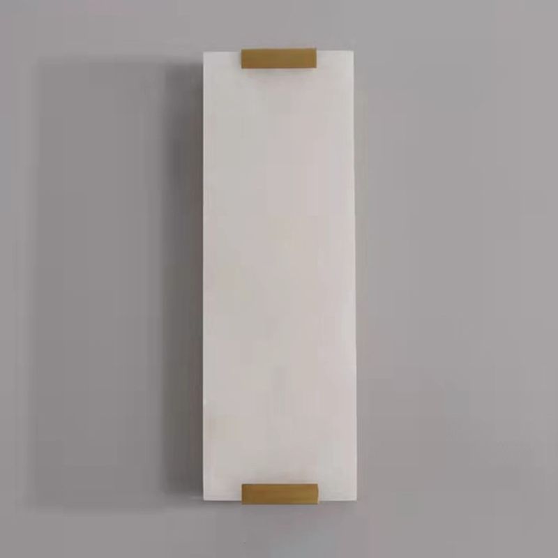 Lampada da lampada con applique rettangolare lampada a parete moderna a 1 luci con tonalità di pietra bianca