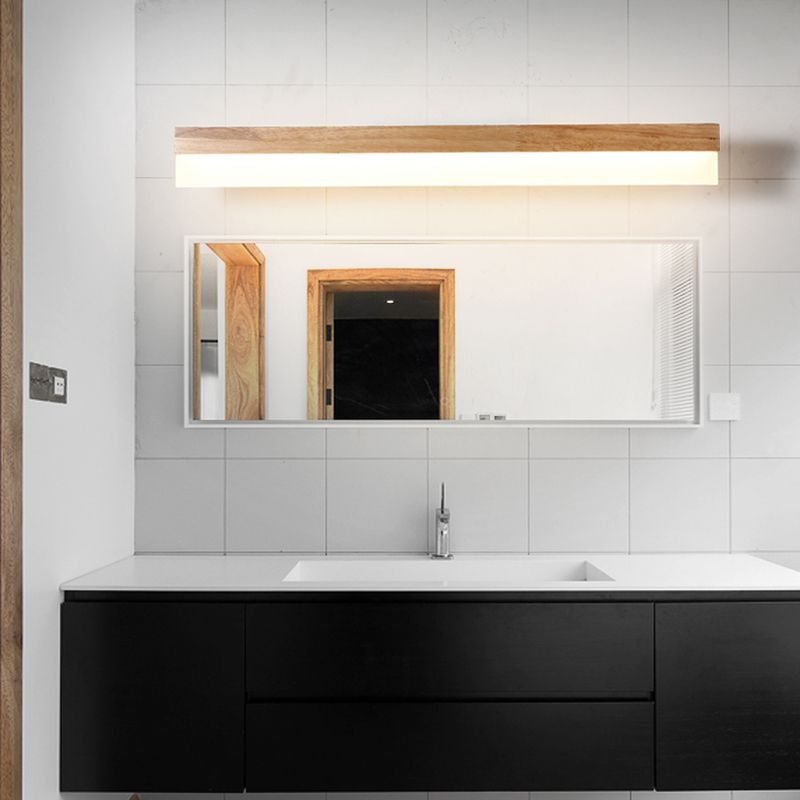 1 Light Linear Vanity Wall Lights Modern Style Wood Vanity Wall Sconce