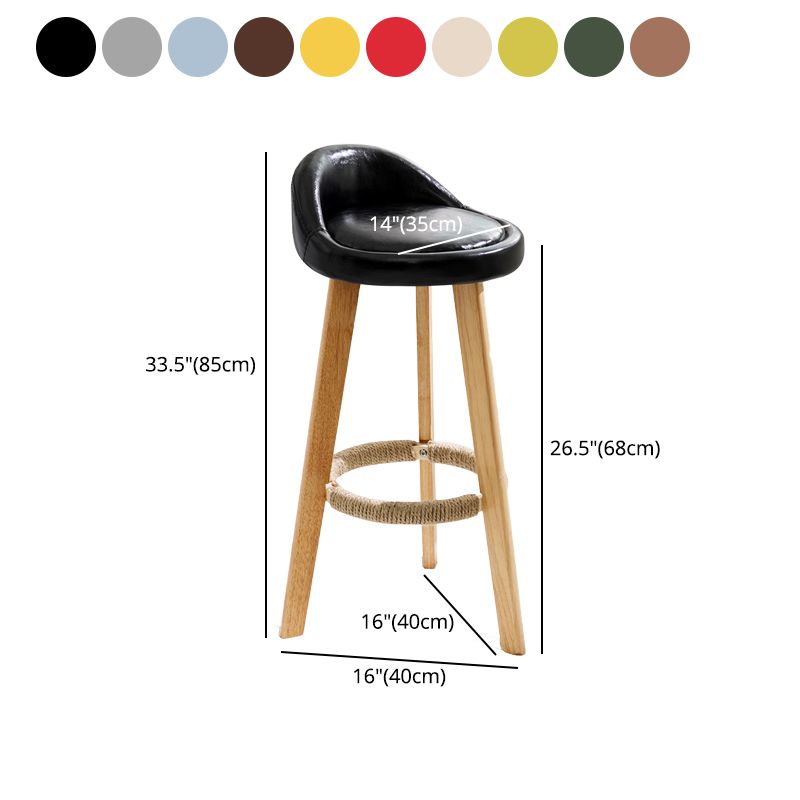 Scandinavian Milk Tea Shop Footrest Stool Matte Finish Upholstered Bar Stools