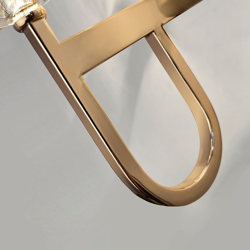 Gold Crystal Wall Sconce in Modern Luxury Style Wrought Iron Geometric Wall Lamp for Bedroom