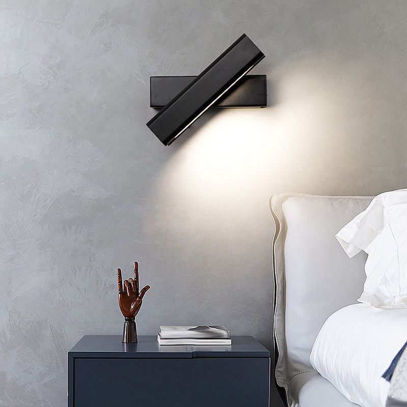 Rotatable Metal & Wood Wall Light 1 - Light LED Wall Sconce in Black / White