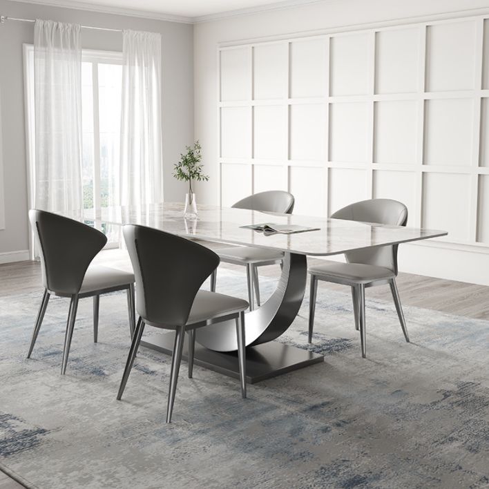Designer Style Sintered Stone Dining Set Rectangle 1/3/4/5/7 Pieces Dinette Table Set