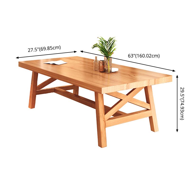 Zeitgenössischer Holz Top Esstisch mit Rechteck Esstischmöbel mit Trestle Tisch