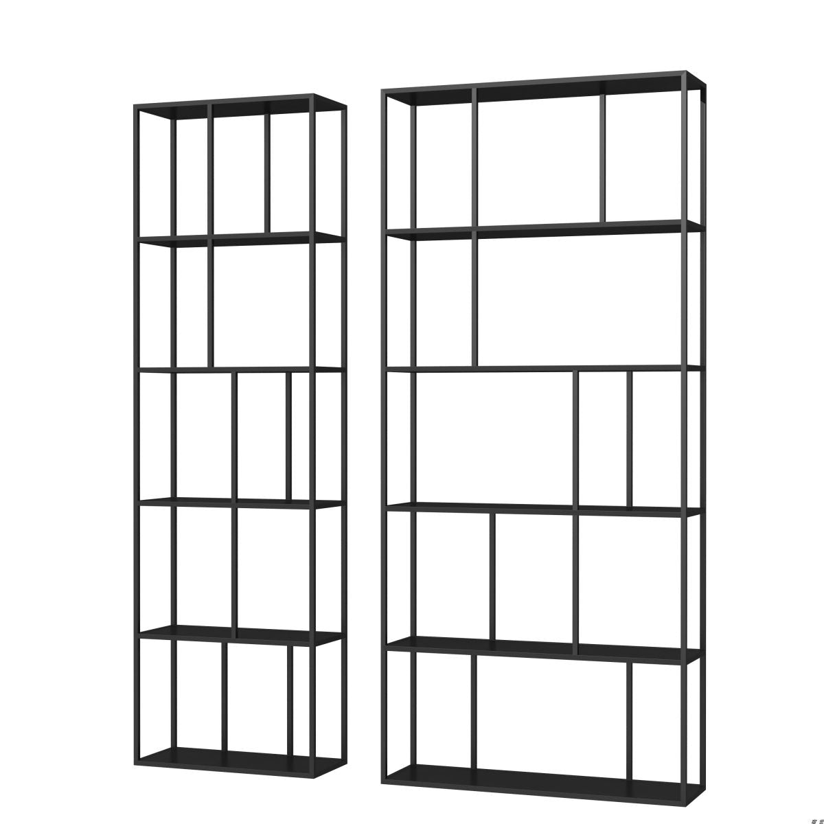 Industrial Style Metal Etagere Bookcase with Rectangular Shelves Bookcase