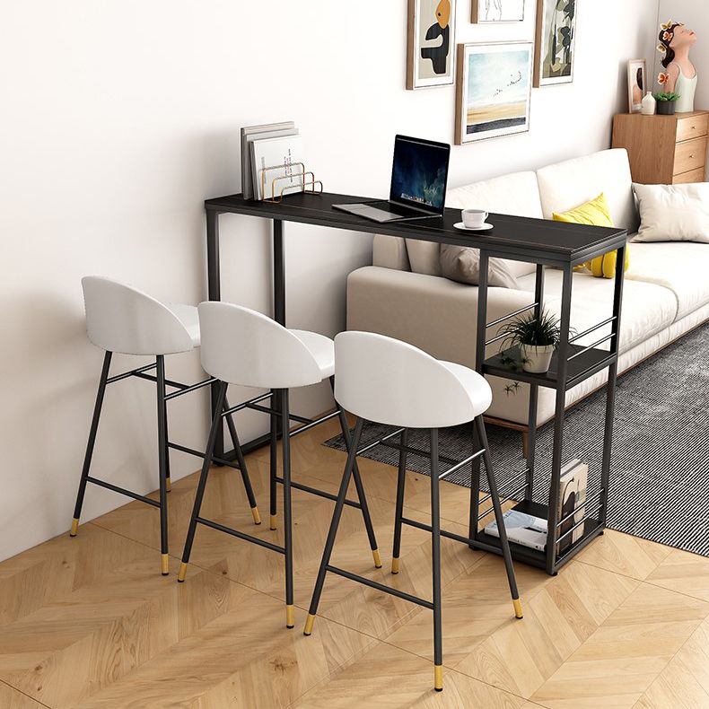 Stone Top Industrial Style Counter Table 42-inch Height Table for Balcony