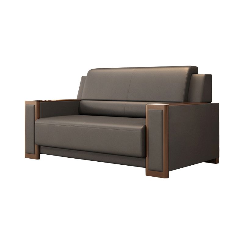 Contemporary Tight Back Single Cushion Seat Sofa 35.43"High Square Arm Sofa, Gray