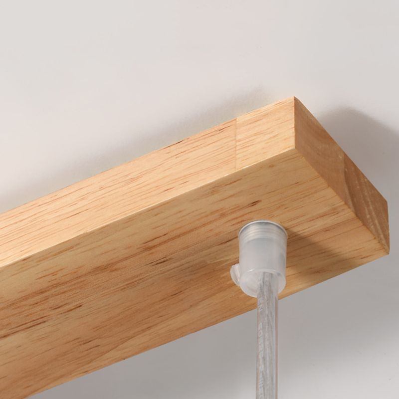 Round Light Suspension Pendant Modern Simple Wood Hanging Lights for Restaurant