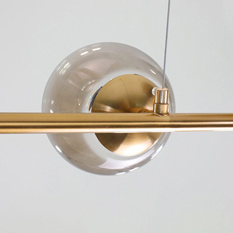 Modern Style Hanging Island Light Glass Ball Hanging Lighting Fixture for Dining Room