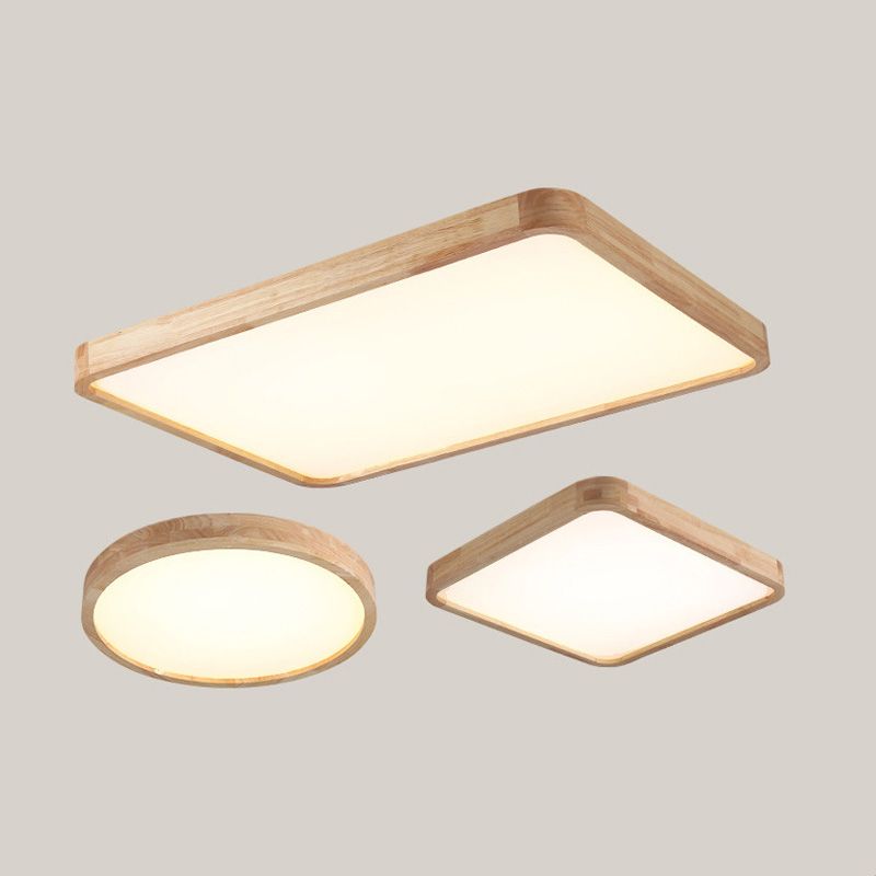 Modern Simple Style Geometric Flush Mount Lighting Wooden Flush Ceiling Light