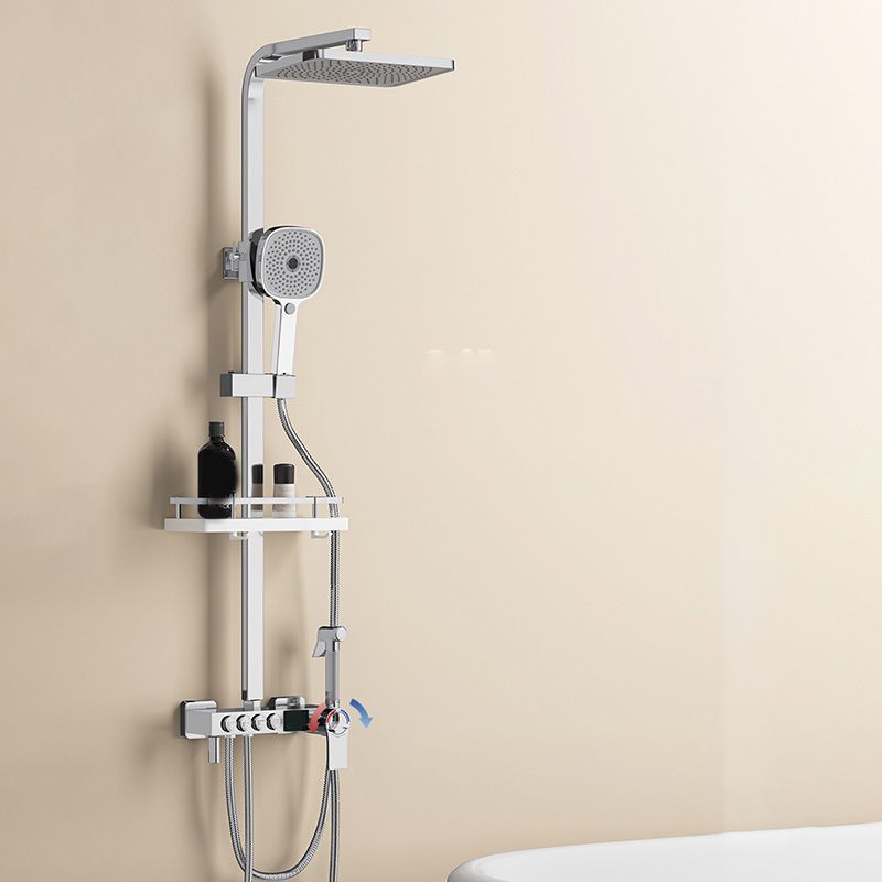 Thermostatic Shower Set Adjustable Spray Pattern Shower System with Slide Bar