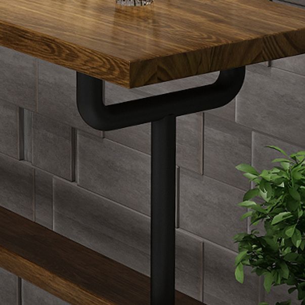 Brown Industrial Style Bar Table Pine Wood Milk Tea Shop Casual Bar Table