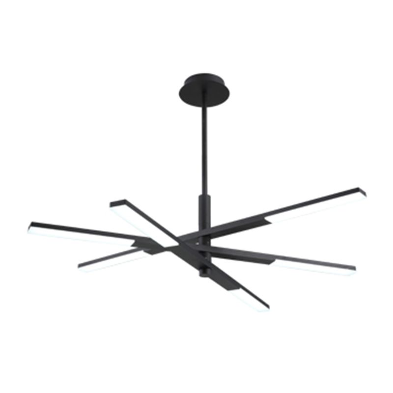 Linearer Schatten Metall Kronleuchter Lichter moderne Kronleuchterbeleuchtung in Schwarz
