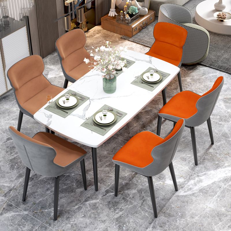 Silla tapizada con respaldo interior contemporáneo del comedor del metal del sillón