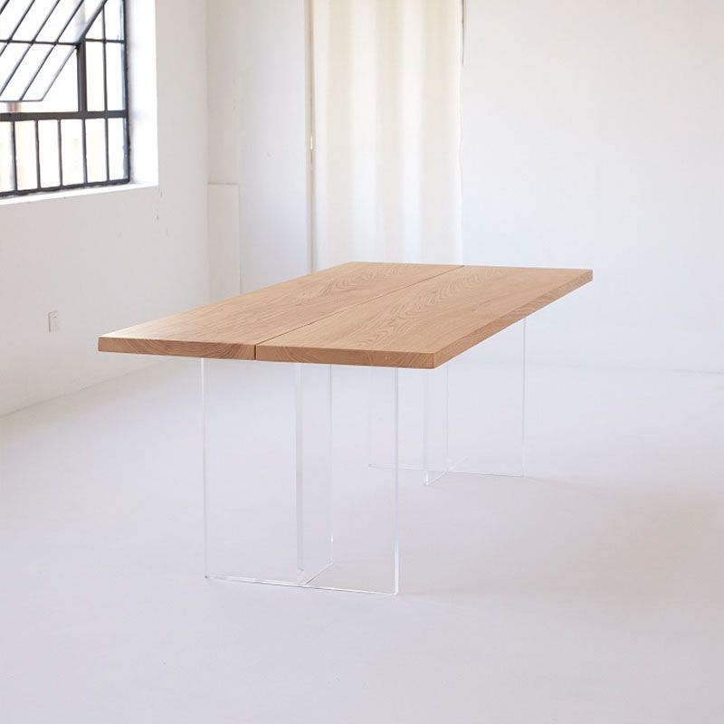 Modern Style Dining Table Rectangle  Brown Table for Home Kitchen