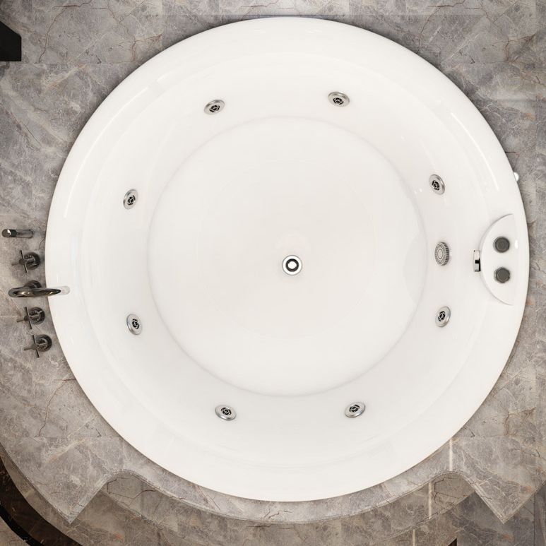 Modern Acrylic Drop-in Bathtub Oval Bath Tub for Home in White