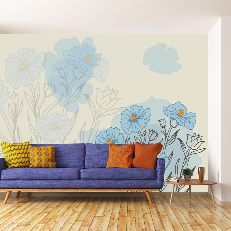 Tropical Plant Mural Eco-friendly Horizontal Illustration Decorative Wallpaper Home Decor