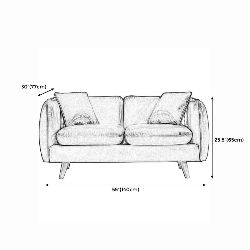 Tuxedo Arm Sofa Nordic 30.31" D x 25.2" H Faux Leather Seating