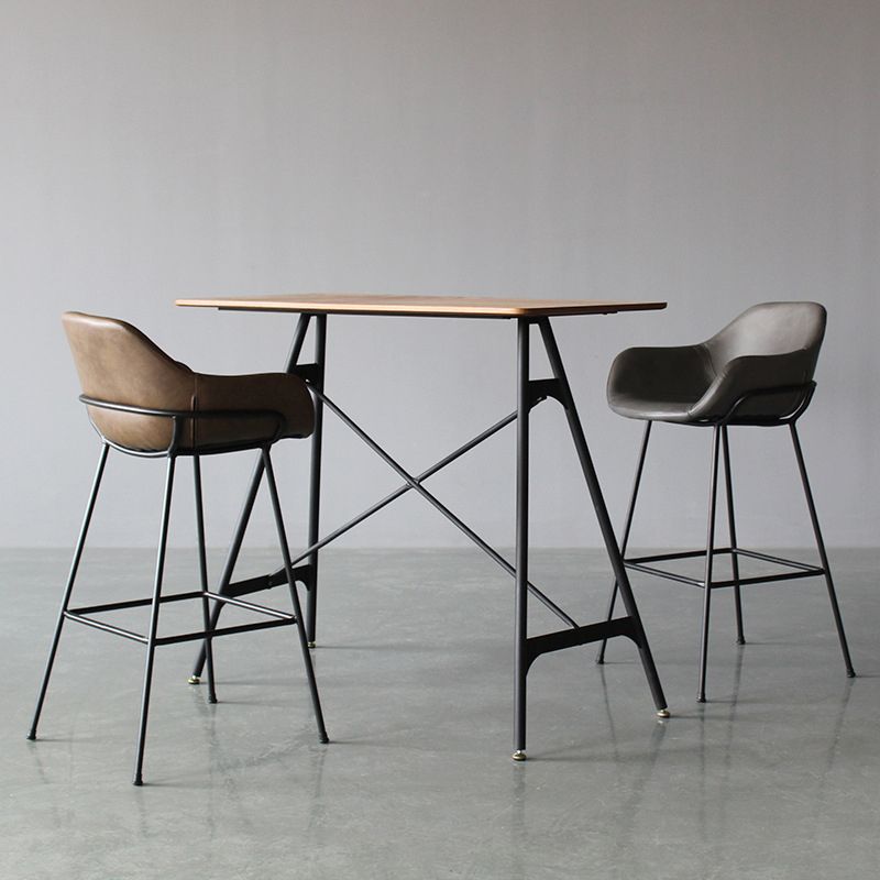 Living Room Counter Stool Leather Bucket Seat Nordic Stool 1 Piece