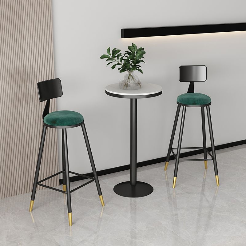 Modern Round Bar Table Set 1/3 Pcs Iron Frame Bar Table and Stools
