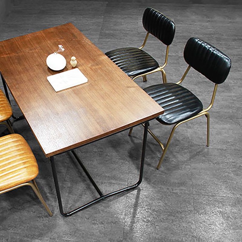 Sillas de comedor de metal industrial con respaldo abierto, sillas de comedor laterales sin brazos (juego de 2)