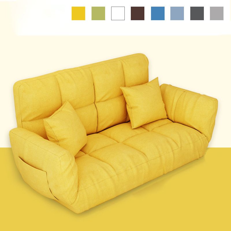 Contemporary Living Room Biscuit Back Convertible Square Arm Sofa