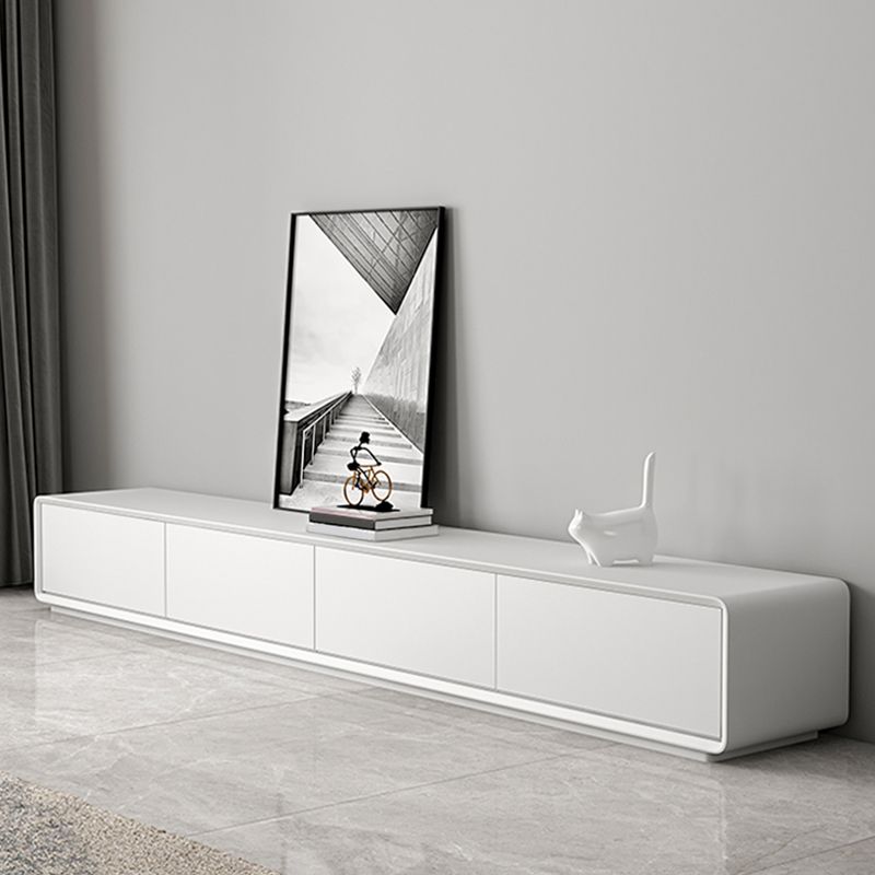 Contemporary TV Media Console White TV Stand Console with Drawers