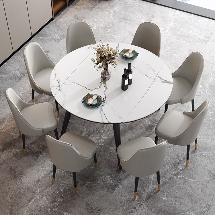 Gesinterde stenen bovenaan uitbreidbare ronde tafel voor restaurant moderne eettafel met 4 poten