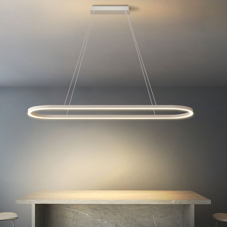 Linear Shape Island Pendant Contemporary Style Metal 1 Light Island Lighting Idea