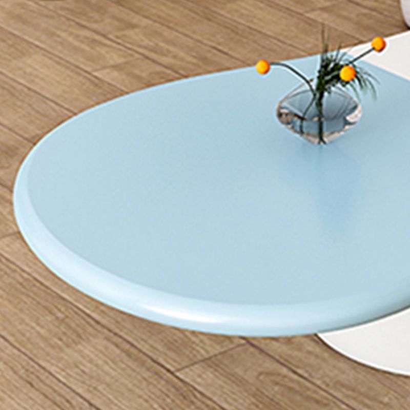 Modern Wood Pedestal Cocktail Table Free Form Coffee Table - White