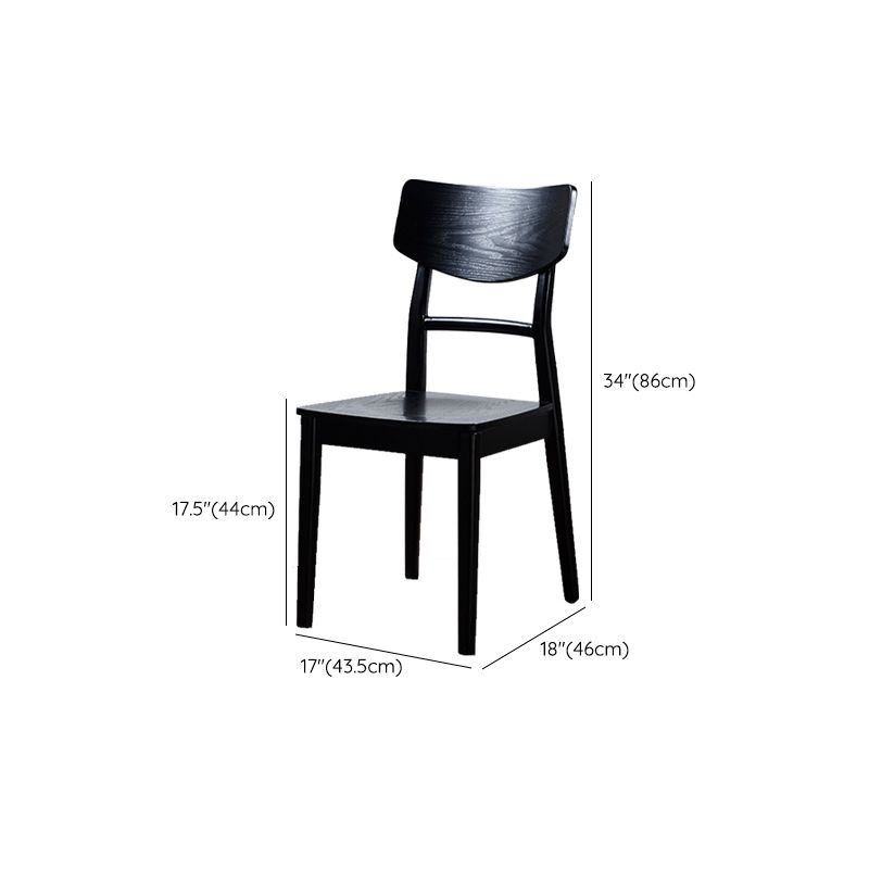 Black Modern Side Chair Solid Wood Dining Chair for Living Room