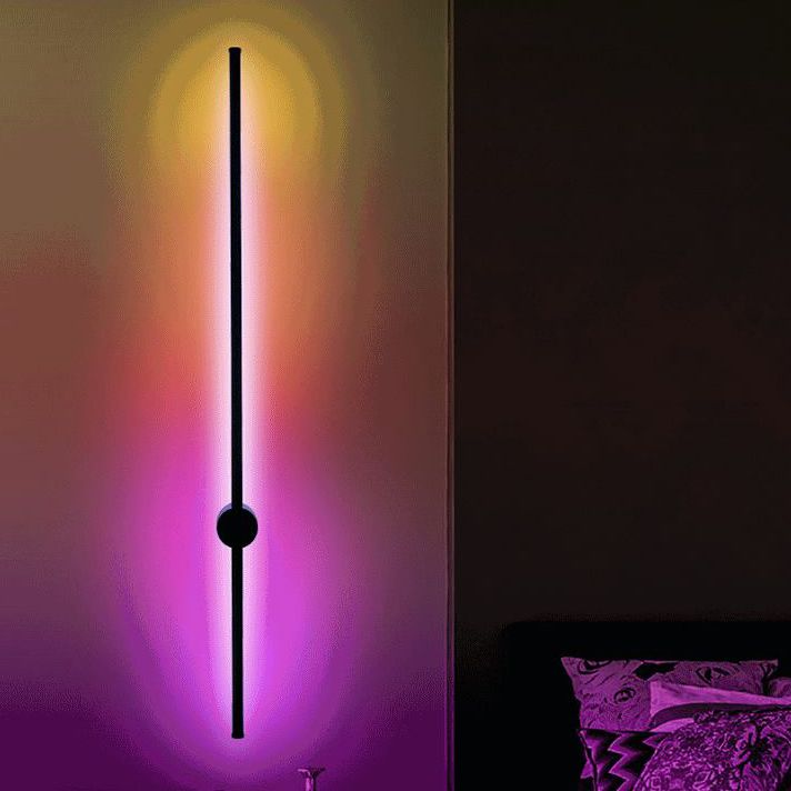 Luz de pared de dormitorio negro de aluminio de estilo simple moderno