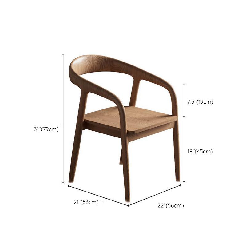 Contemporary Kitchen Dining Chair Solid Wood Side Chair in Walnut