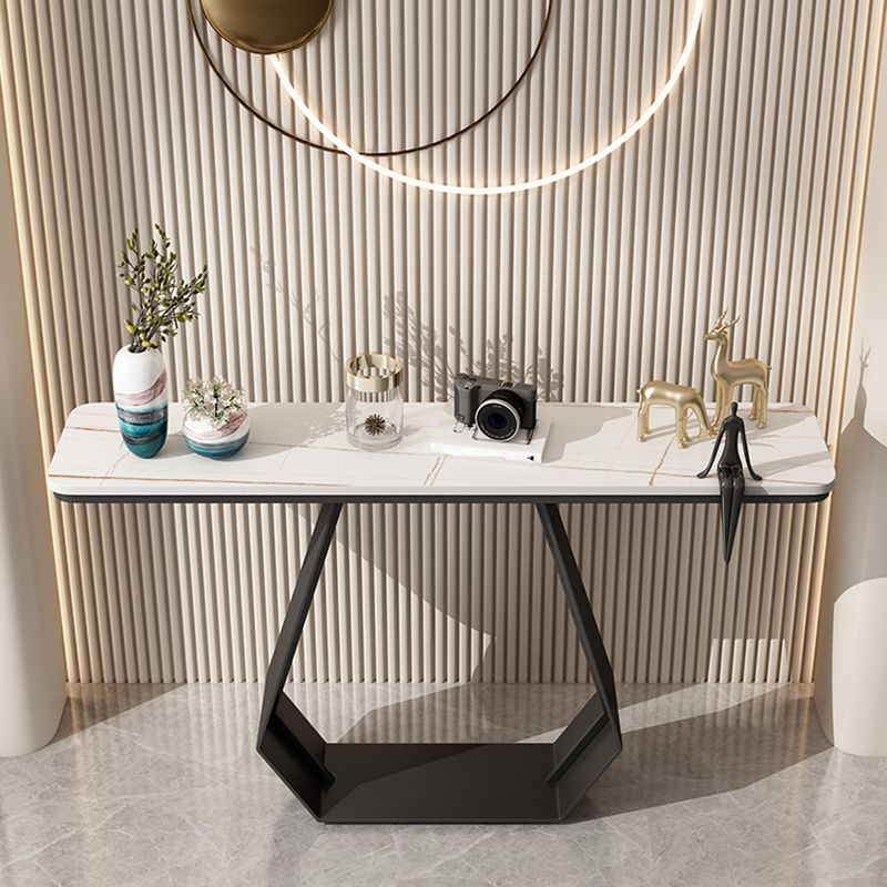 11" Wide Stone Contemporary Console Table Rectangle Accent Table