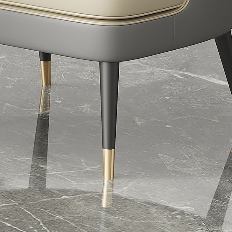 23.62" Wide Arm Chair Faux Leather Recessed Arms Accent Chair