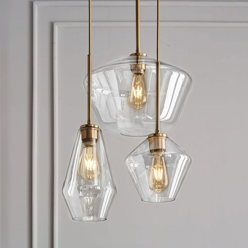 Lakte enkele hanglamp in moderne creatieve stijl glazen geometrische hanglamp