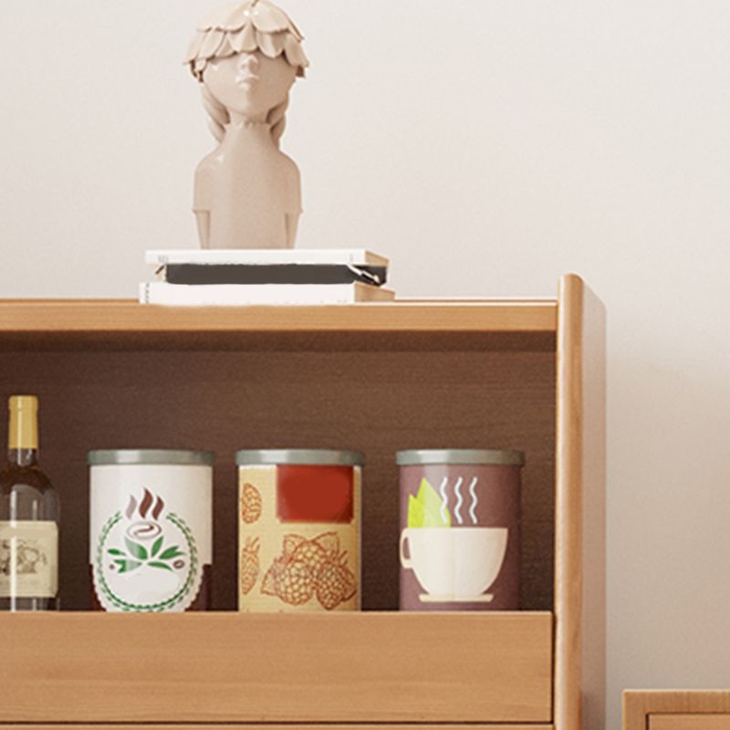 Pine Solid Wood Dining Server with Drawers Contemporary Buffet Table