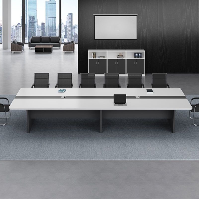 Modern Rectangular Office Desk White Wooden Writing Desk for Office