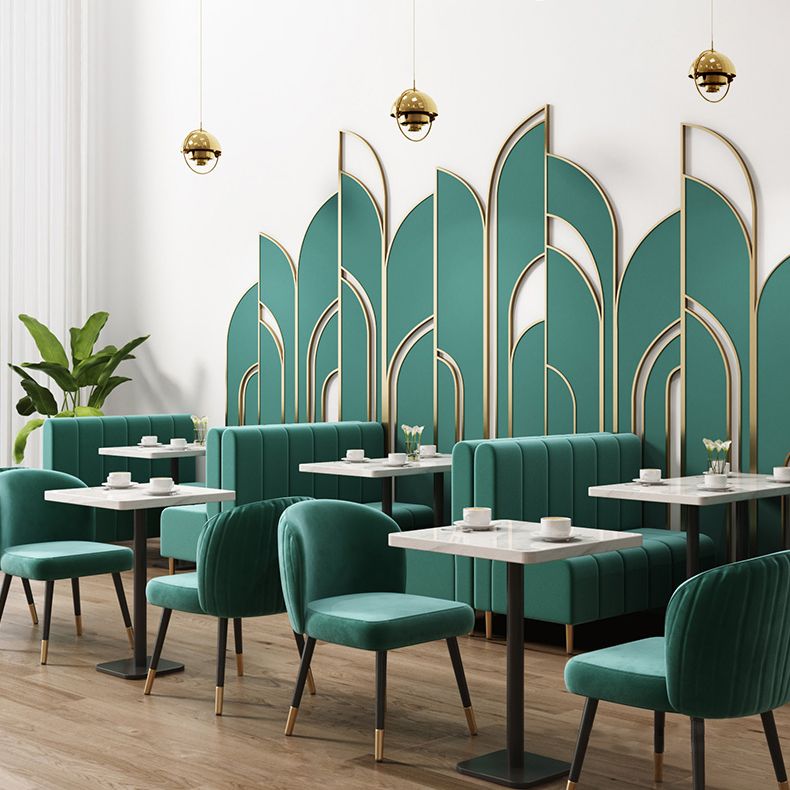 Silla de comedor de estilo escandinavo de metal, silla lateral sin brazos para comedor