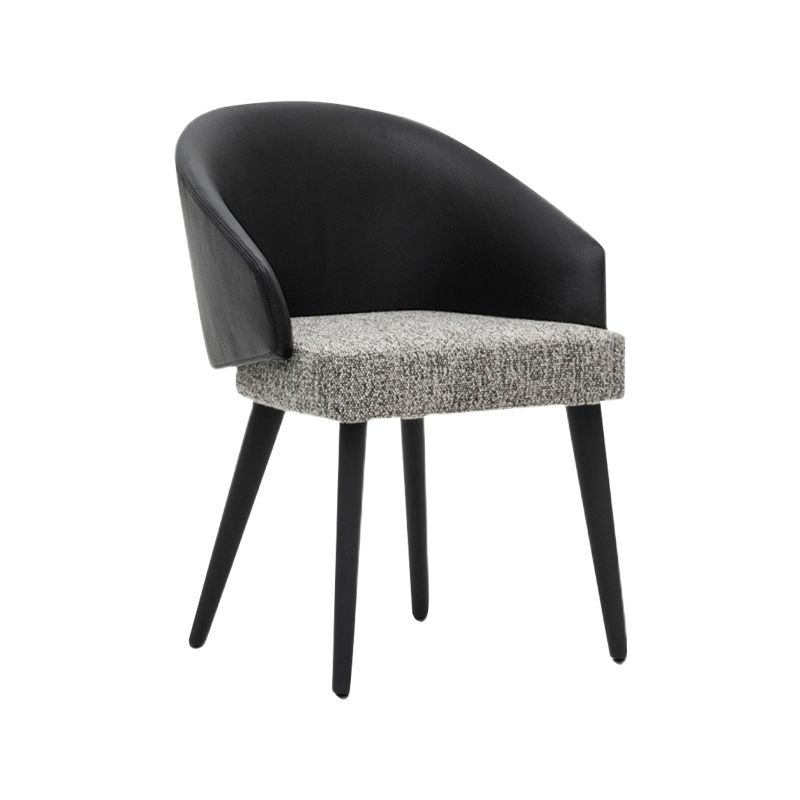 Home Industrial Dining Chair Kitchen Wood Dining Chair in Black Legs