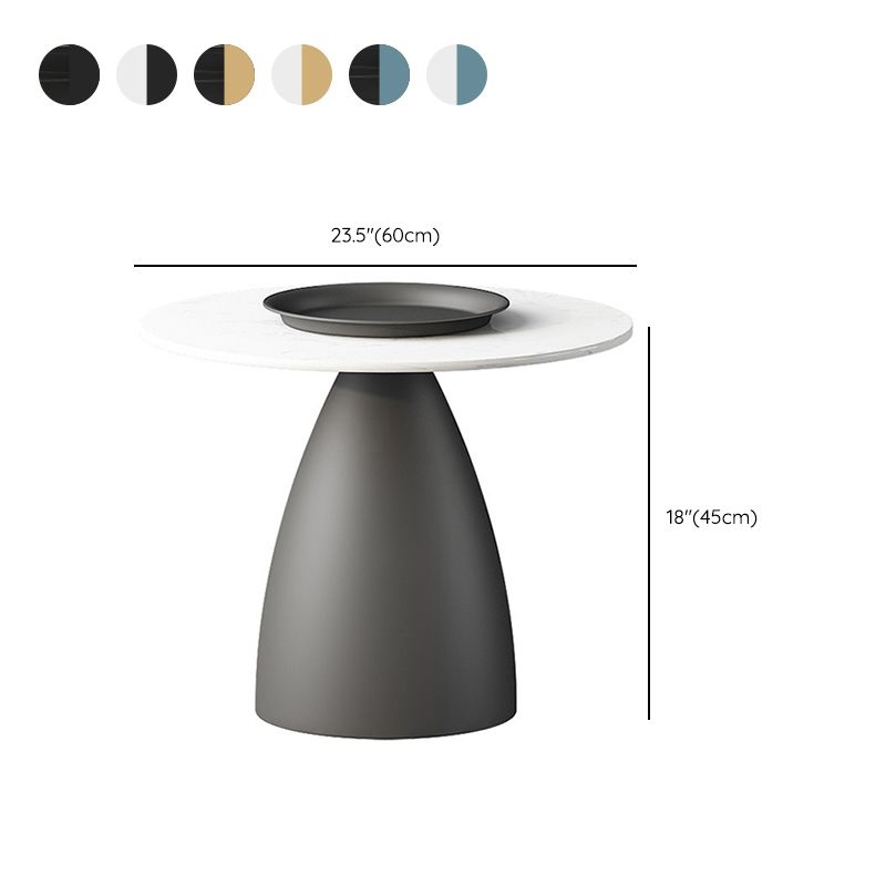 Slate Round Coffee Table Glam Pedestal No Distressing Coffee Table Set