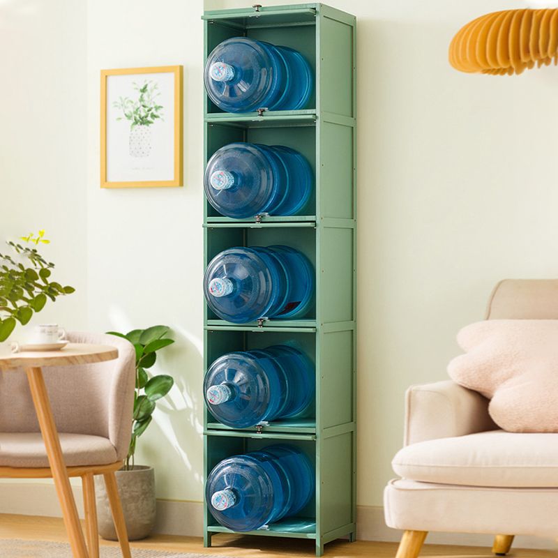 Bamboo Standard Bookcase Scandinavian Closed Back Bookshelf with Cabinets