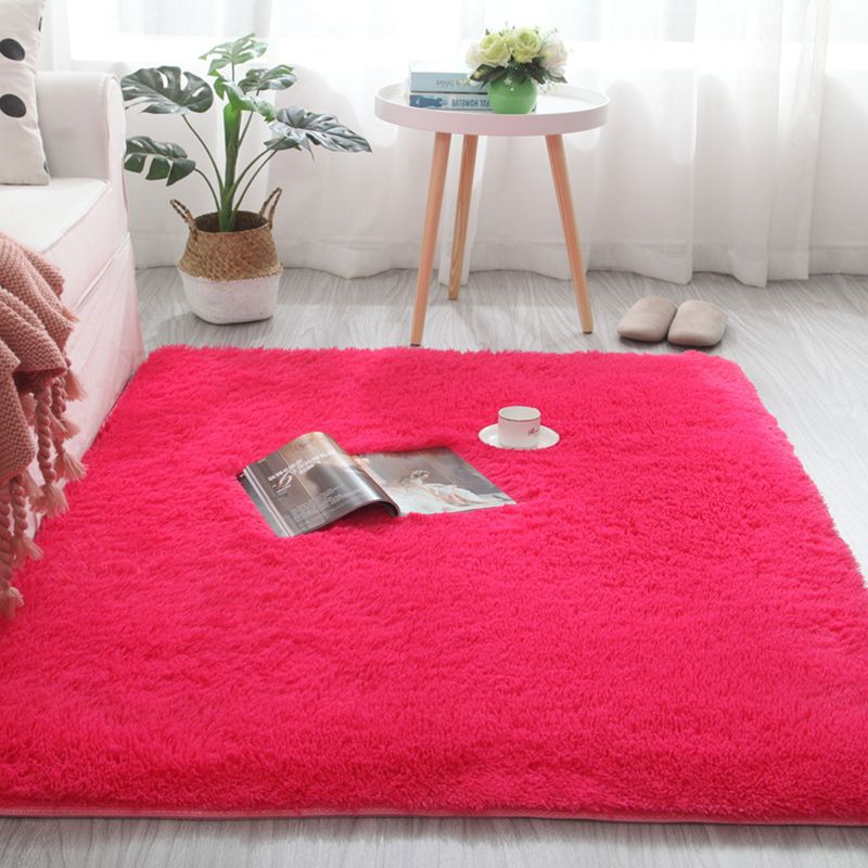 Soft Plain Rug Multicolor Nordic Style Carpet Polypropylene Washable Non-Slip Pet Friendly Rug for Home