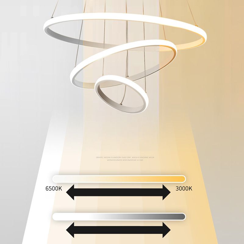 Contemporary Circle Pendant Light Fixture Aluminum Hanging Pendant Light for Living Room