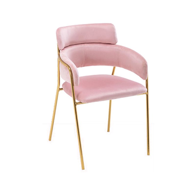 Sillas de comedor de terciopelo Glam, silla lateral de comedor con respaldo abierto para uso en restaurantes