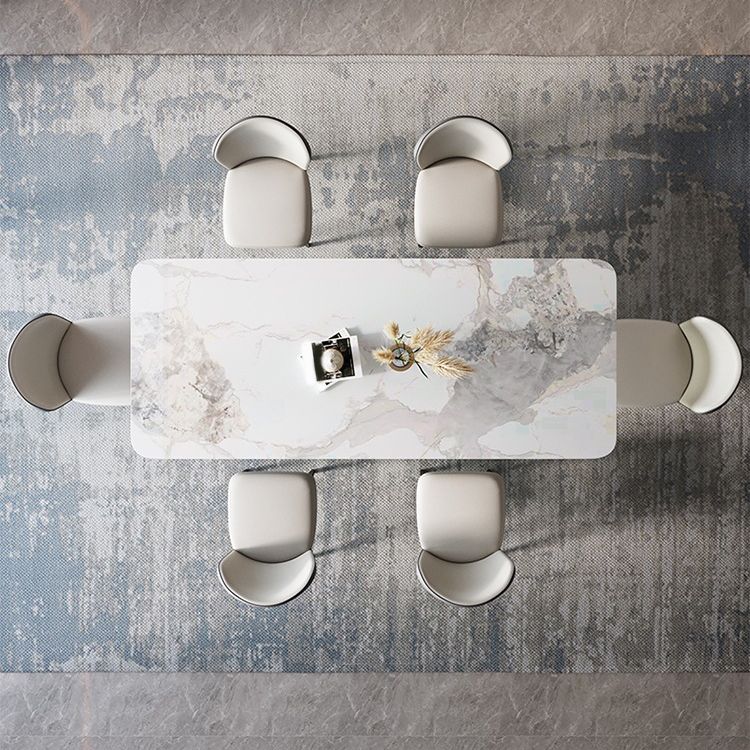 Contemporary Rectangle Dining Table Set Sintered Stone 1/4/7/8 Pieces Dining Set